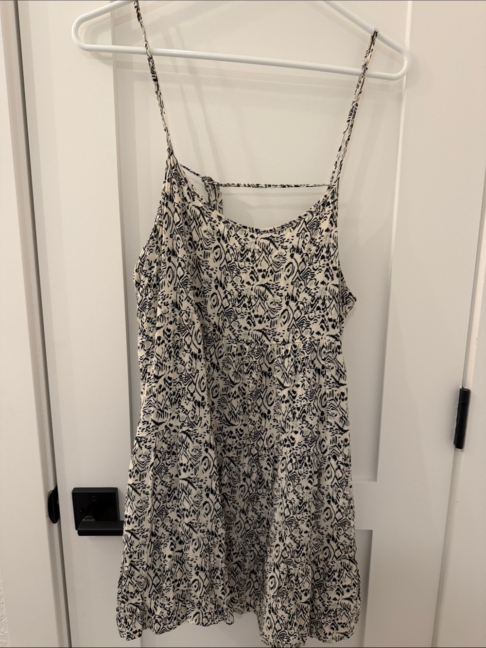 Maui Brand Mahina Black & White Printed Spaghetti-Strap Mini Dress